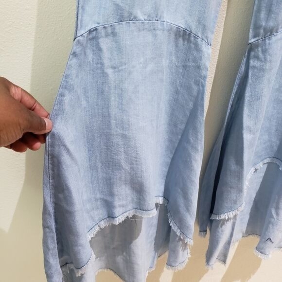 BB Dakota Atwell blue, boho, hi low, wide leg pants, size 0 - Picture 4 of 14